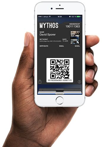 Wallet-Karte für MYTHOS in Göteborg, Schweden