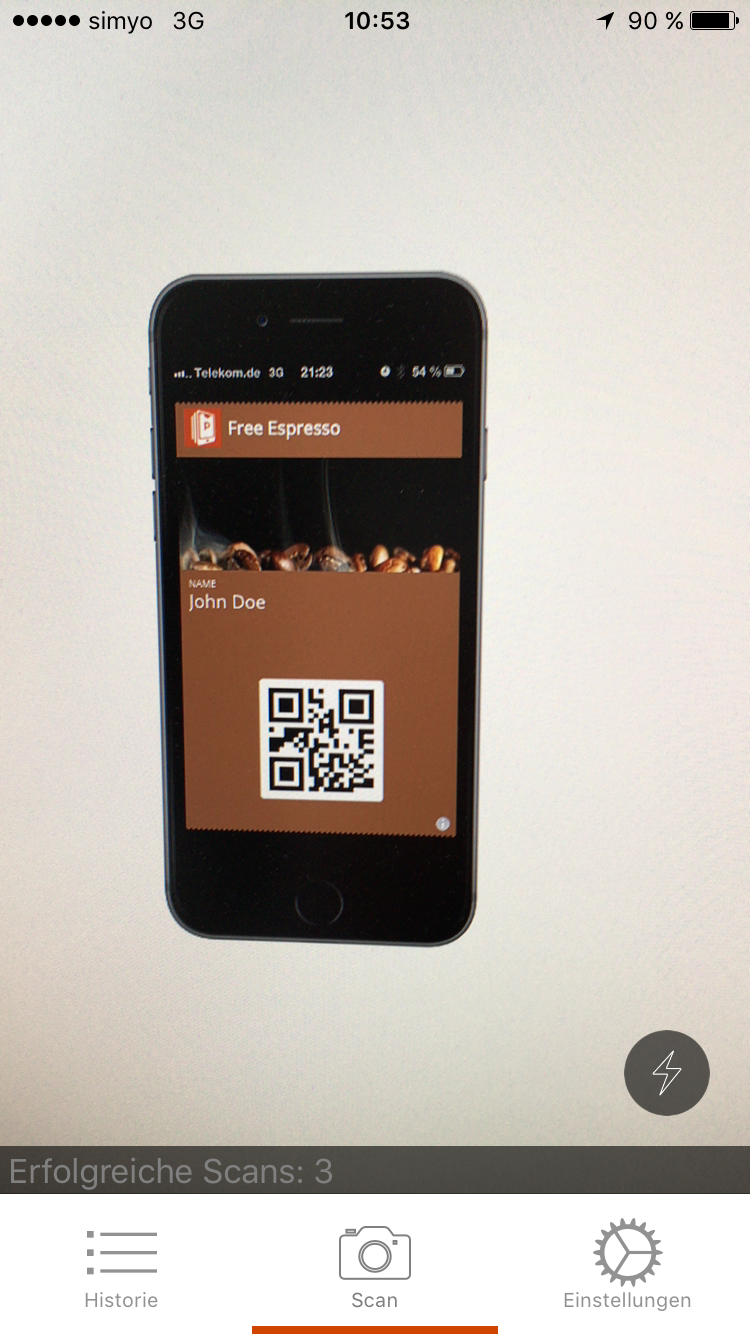 Passcreator Companion App Scan-Funktion