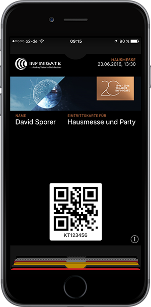 Event ticket with small background image in Wallet App