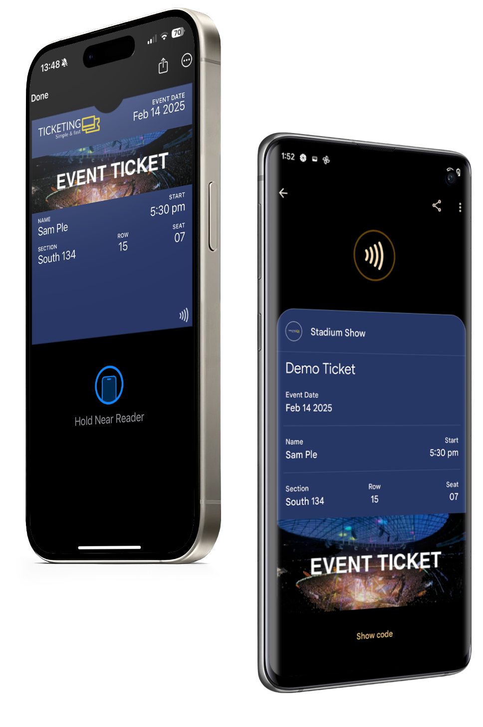 Tickets in Apple Wallet and Google Wallet