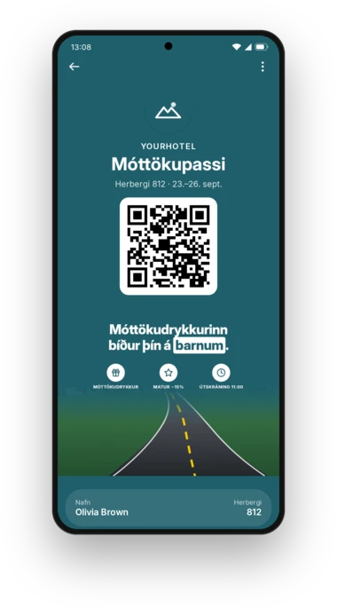 Móttökupassi YourHotel í Google Wallet