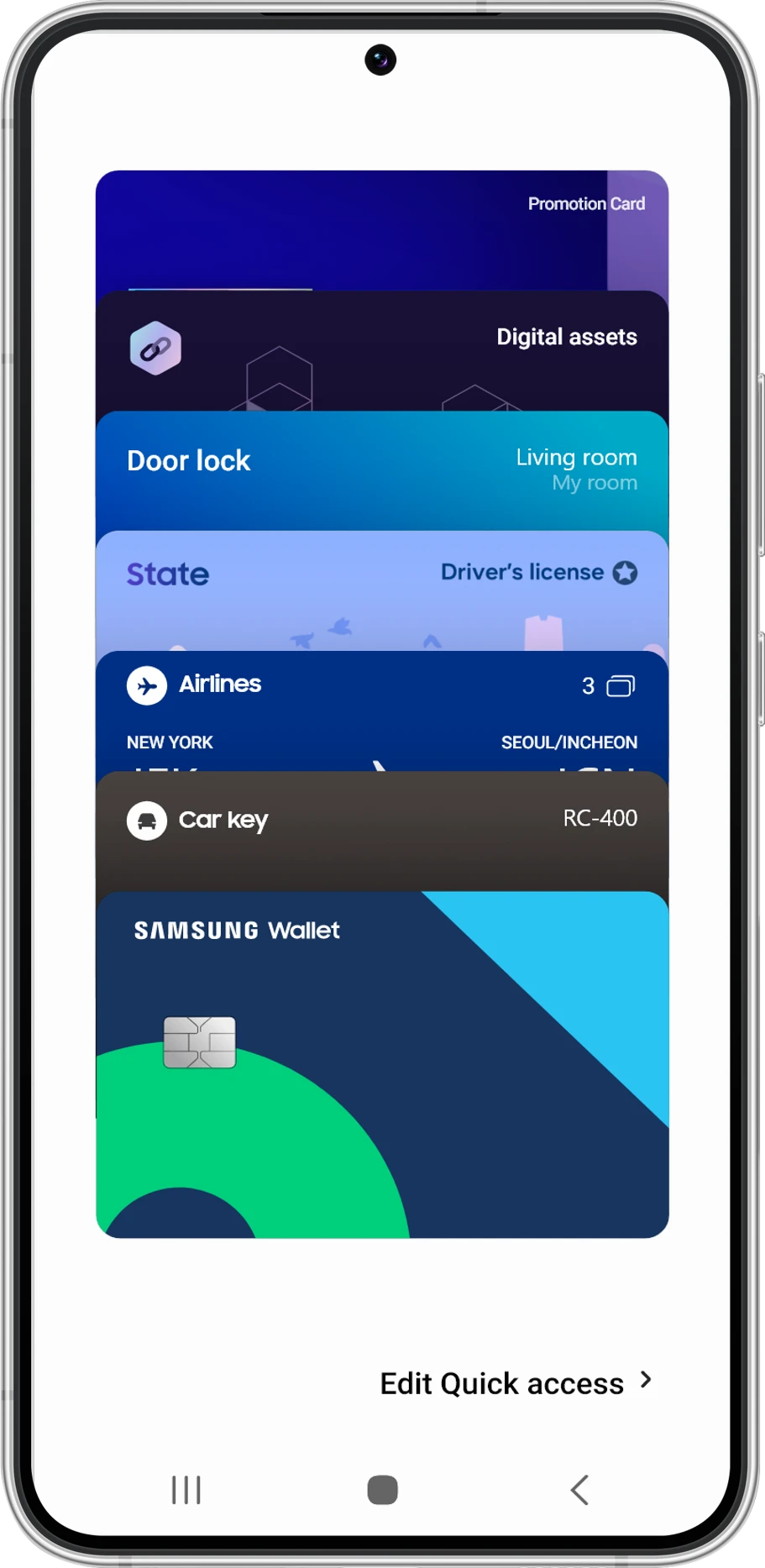 Samsung Wallet Karte auf einem Smartphone