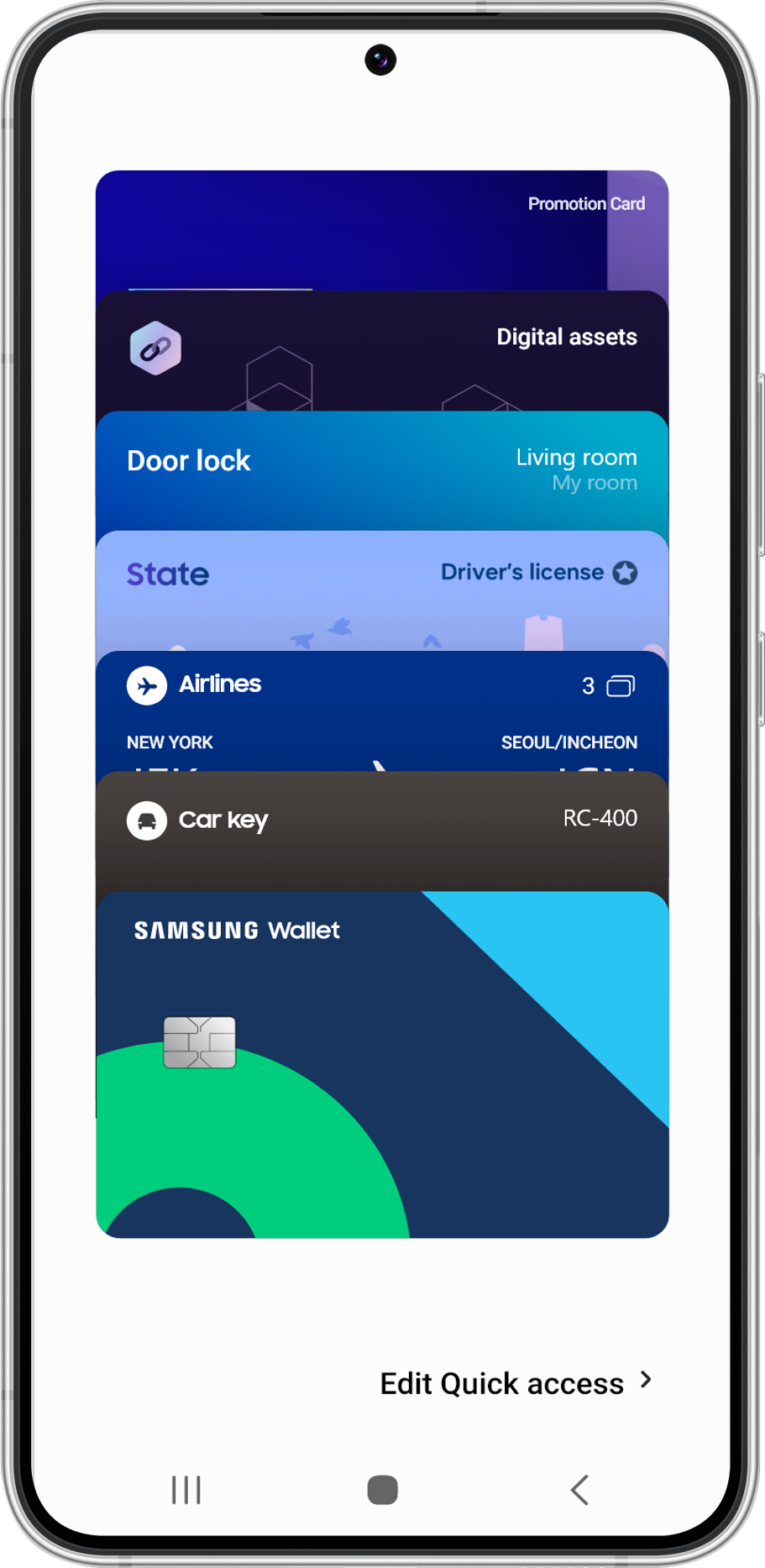 Samsung Wallet Karte auf einem Smartphone