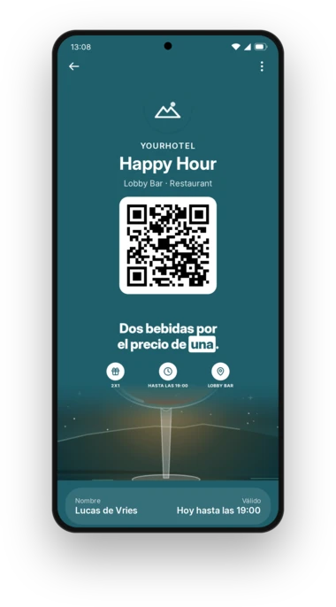 Cupón de happy hour de YourHotel en Google Wallet