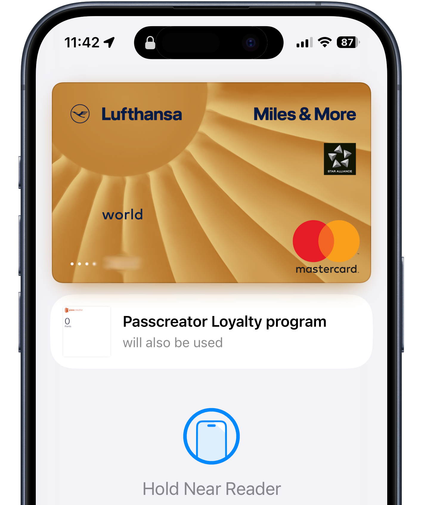 Apple Pay transaction in which an NFC wallet pass is also read.