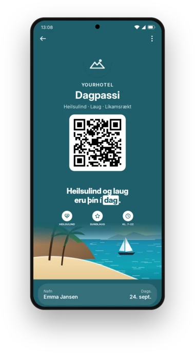 Dagpassi YourHotel í heilsulindina í Google Wallet