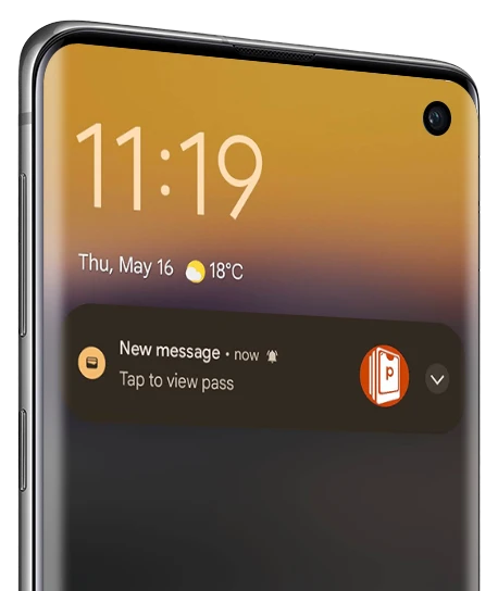 Eine Push-Notification, die von einer Karte in Google Wallet ausgelöst wurde