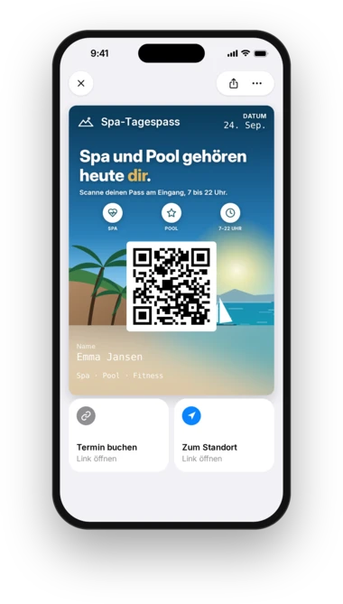 YourHotel Spa-Tagespass in Apple Wallet