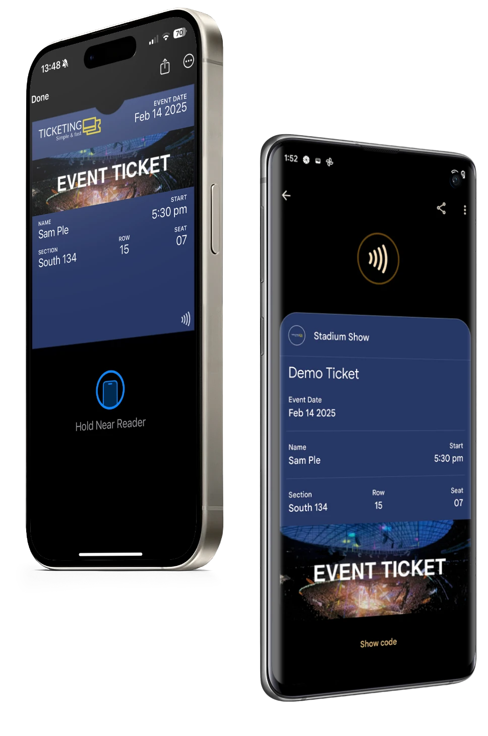 Tickets in Apple Wallet and Google Wallet