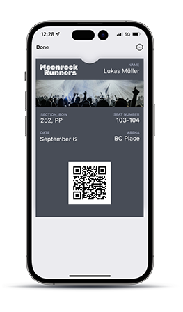 Eintrittskarte in Apple und Google Wallet