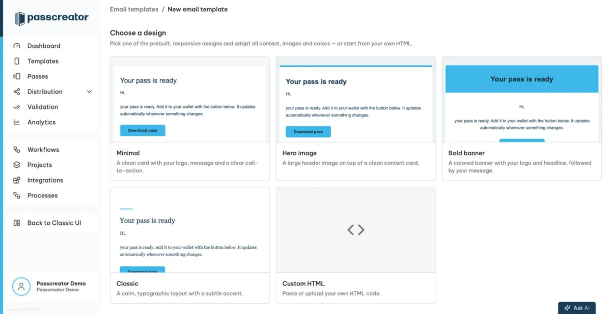 Choosing a design for a new email template