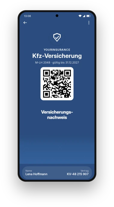 YourInsurance car insurance card in Google Wallet