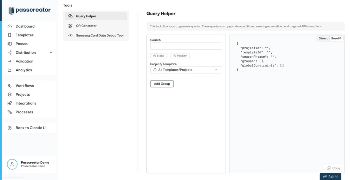The Query Helper under Tools
