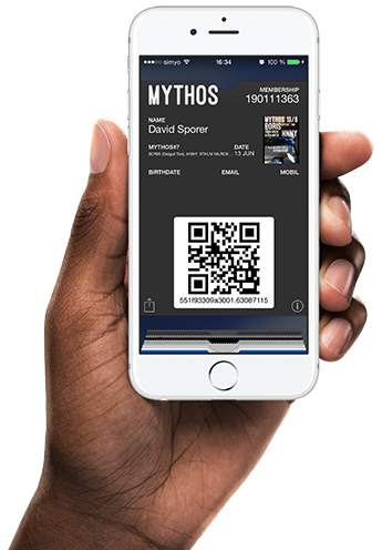 Wallet pass for MYTHOS party in Gothenburg, Sweden