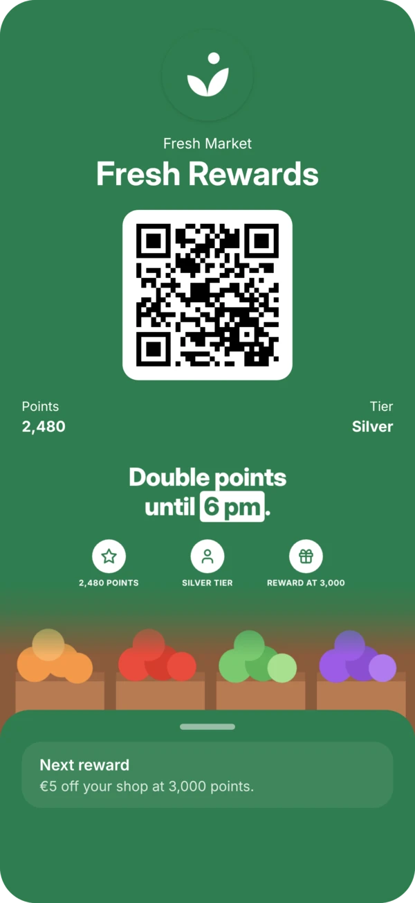 Mockup Fresh Market Rewards (Google Wallet) ohne-controls