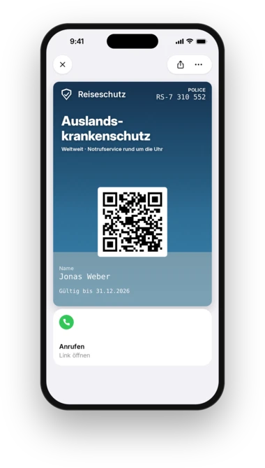YourInsurance travel cover with emergency hotline in Apple Wallet